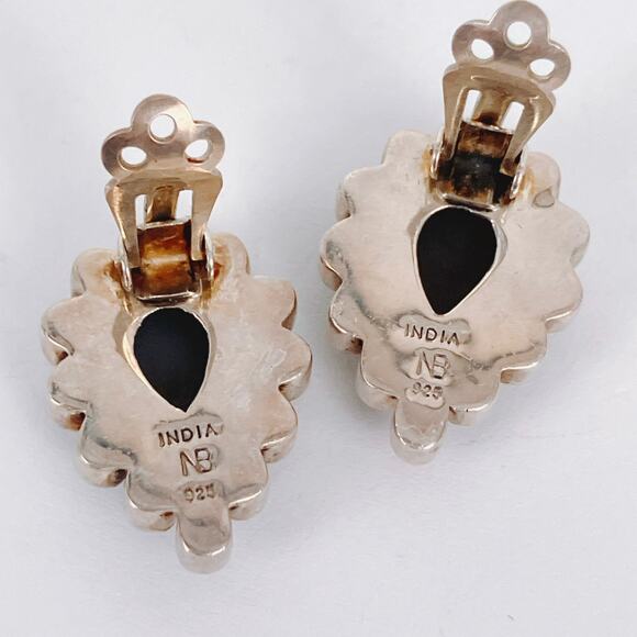 Nicky Butler Sterling Silver Druzy Gemstone Clip On Earrings Purple Boho READ - Picture 9 of 12